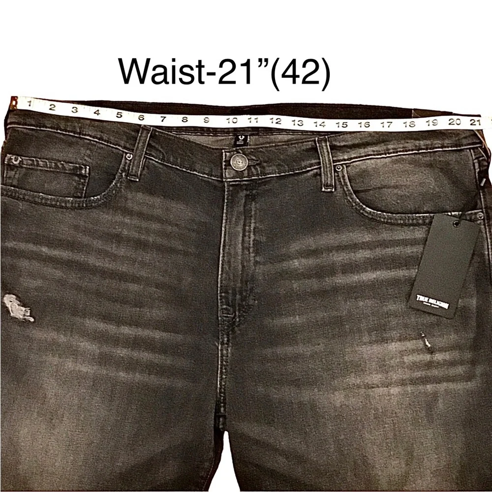 🆕 True Religion GENO Jeans 42 x 34 Big & Tall Relaxed Slim Renegade Asphalt Wash